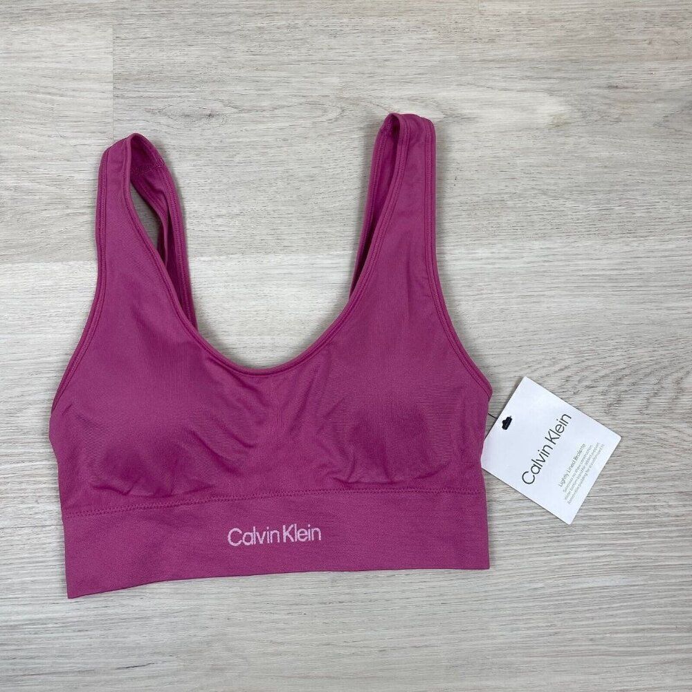 Calvin Klein Lightly Lined Bralette Size Small Pink QP2792O